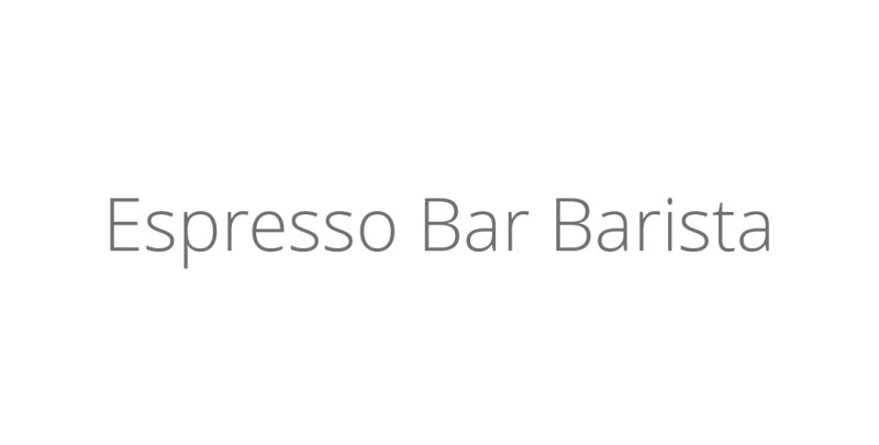 Espresso Bar Barista